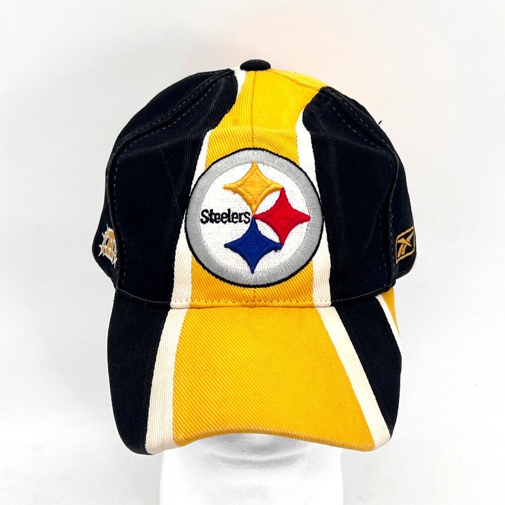 Vintage Pittsburgh Steelers Reebok NFL Equipment Cap OSFA Cotton Black Yellow - Picture 4 of 16